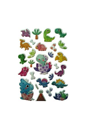 20 X13cm Orta Boy dinozor-2 Kabartmalı Puffy çocuk kız erkek etiket çıkartma sticker