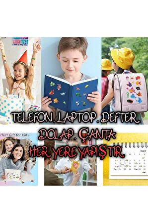 25x20 cm Büyük Boy Kabartmalı model-17 çocuk genç çıkartma telefon tablet etiket sticker
