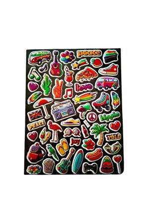 25x20 cm Büyük Boy Kabartmalı model-5 çocuk genç çıkartma telefon tablet etiket sticker