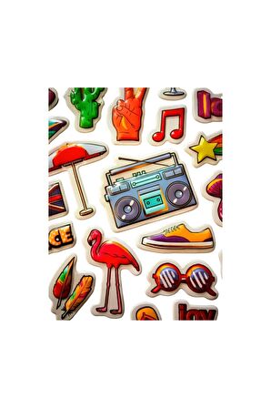 25x20 cm Büyük Boy Kabartmalı model-5 çocuk genç çıkartma telefon tablet etiket sticker