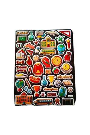 25x20 cm Büyük Boy Kabartmalı model-10 çocuk genç çıkartma telefon tablet etiket sticker