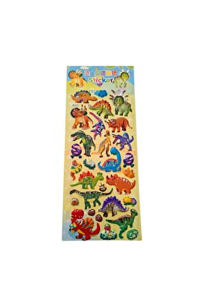 28,5 X13 cm Büyük Boy dinozor kabartmalı Puffy boyamalı etiket çıkartma sticker