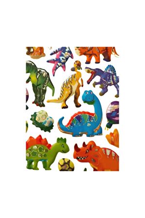 28,5 X13 cm Büyük Boy dinozor kabartmalı Puffy boyamalı etiket çıkartma sticker