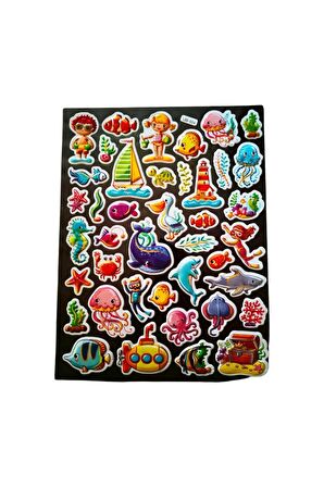 25x20 cm Büyük Boy Kabartmalı model-6 çocuk genç çıkartma telefon tablet etiket sticker