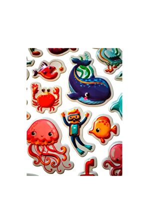 25x20 cm Büyük Boy Kabartmalı model-6 çocuk genç çıkartma telefon tablet etiket sticker