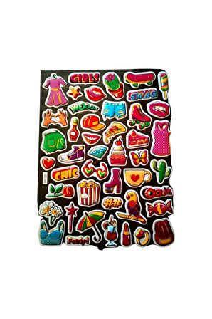 25x20 cm Büyük Boy Kabartmalı model-13 çocuk genç çıkartma telefon tablet etiket sticker