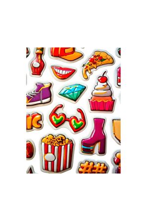 25x20 cm Büyük Boy Kabartmalı model-13 çocuk genç çıkartma telefon tablet etiket sticker