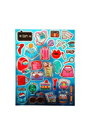 20x25cm Büyük Boy graffiti vintage trend model-3 çocuk genç çıkartma telefon tablet etiket sticker