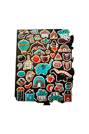 25x20 cm Büyük Boy Kabartmalı model-2  çocuk genç çıkartma telefon tablet etiket sticker