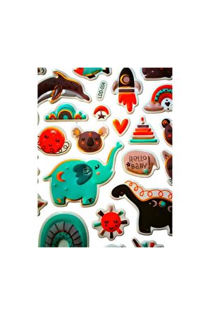 25x20 cm Büyük Boy Kabartmalı model-2  çocuk genç çıkartma telefon tablet etiket sticker