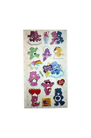 Kabartmalı Cute care bears model-3 çocuk kız erkek laptop tablet çanta etiket çıkartma sticker