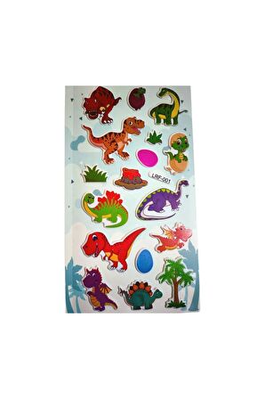 Kabartma Dinozor-6 puffy çocuk kız erkek defter tablet telefon dekoratif etiket çıkartma sticker