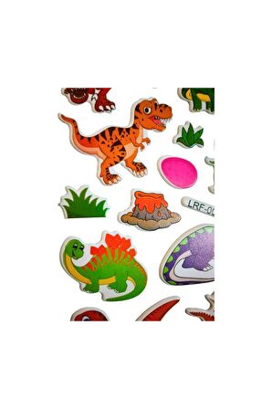 Kabartma Dinozor-6 puffy çocuk kız erkek defter tablet telefon dekoratif etiket çıkartma sticker