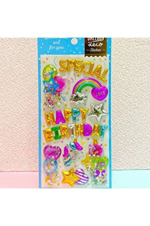Party dekoratif doğum günü model-3 balon puffy  telefon PC çıkartma sticker