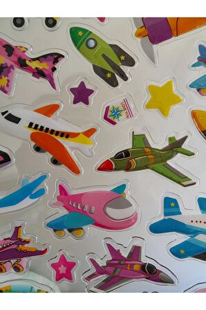 Büyük boy kabartmalı uzay helikopter mekik ufo çıkartma sticker etiket