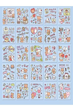 25 sayfa yeni nesil Renkli çocuk sticker bilgisayar matara telefon defter günlük çıkartma etiket