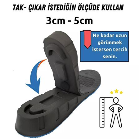 MagicFoot 5 Cm Boy Uzatıcı Tabanlık Ünisex Geliştirilmiş Özel Üretim Gizli Topuk Yükseltici