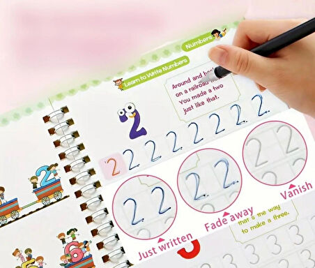 MAGİC GROVE Harfleri ve Sayıları Öğreten 2'li Kabartmalı Ingilizce Sihirli Kitap - Number / Drawing