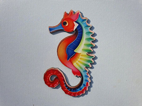 2 Adet 3D Görünümlü Deniz Atı Magnet 6 x 9 cm