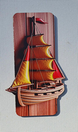 2 Adet 3D Görünümlü Yelkenli Gemi Magnet 6 x 9 cm