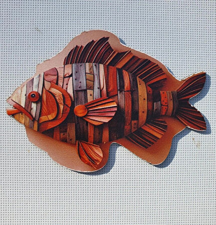 2 Adet 3D Görünümlü Balık V4 Magnet 6 x 9 cm