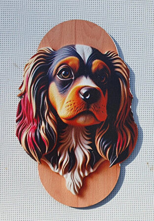 2 Adet 3D Görünümlü Köpek V2 Magnet 6 x 9 cm