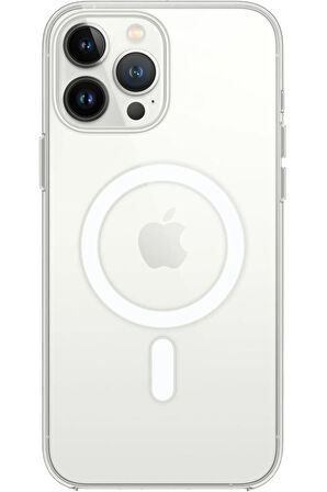 iPhone 14 Pro Max Uyumlu Magneticsafe Şeffaf Silikon Kılıf