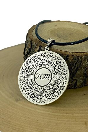 Ayetel Kürsi İçine İsminiz Yazılı Madalyon Dualı 925 Gümüş Kolye