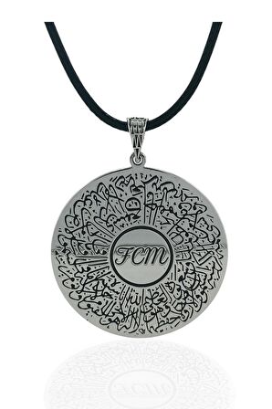 Ayetel Kürsi İçine İsminiz Yazılı Madalyon Dualı 925 Gümüş Kolye
