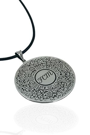Ayetel Kürsi İçine İsminiz Yazılı Madalyon Dualı 925 Gümüş Kolye
