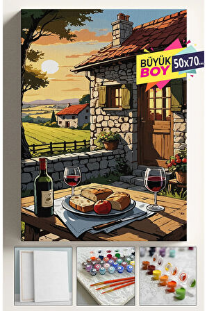 Sayılarla Boyama Seti Numaralı Tuval Fırça Boya Dahil Kasnaklı Set 50x70 Cm - MAHSEN ŞARAP
