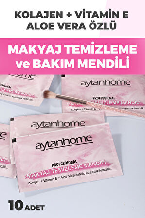 Kolajenli Makyaj Temizleme ve bakım mendili 20 adet (Vitamin E-Aloe Vera özlü)