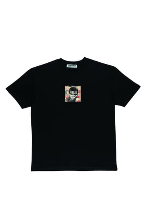 Lenithra Muhammed Ali Sırt Baskılı Unisex Oversize T-shirt Siyah / 2XL