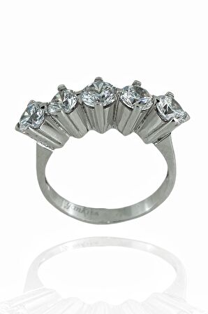 8 Ayar Beyaz Altın Pırlanta Montür Beştaş Yüzük