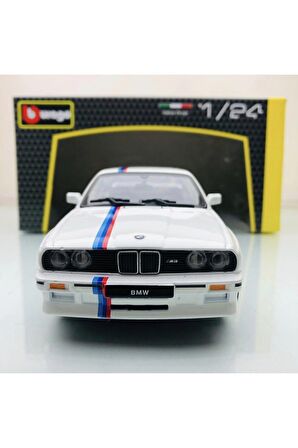 Yeni - New 1988 BMW M3 (E30) White 1:24 Ölçek Burago Marka