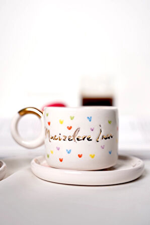 24K Altın Dekorlu "Mucizelere İnan" temalı kahve fincanı çay fincanı mug