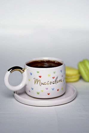 24K Altın Dekorlu "Mucizelere İnan" temalı kahve fincanı çay fincanı mug
