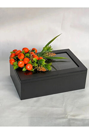 6 Bölmeli Çay Kutusu Mandalinalı