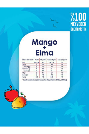 Mixmey Mango Meyve Bar 24 Adet | Doğal Ve Glutensiz Sağlıklı Atıştırmalık - 20gr X 24 Adet