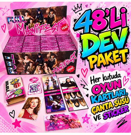 Manifest Full Süper Seri Kutulu Oyun Kartı Sticker Çanta Süsü 48 Li Tam Kutu