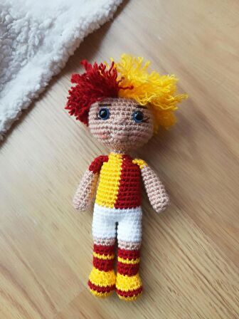 Amigurumi El Örgüsü Galatasaraylı Taraftar sağlıklı Bebek Dişlik&Çıngırak