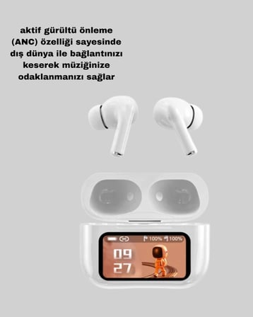 ANC Bluetooth Kulaklık – Dokunmatik, Powerbank Kutulu, Akıllı Sensörlü
