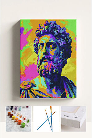 Sayılarla Boyama Seti Numaralı Tuval Fırça Boya MARCUS 40X50 Cm