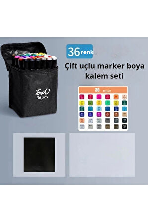 36'lı Çift Taraflı Marker Kalem Seti , Çantalı