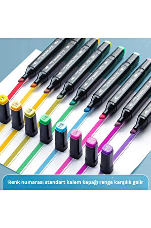 36'lı Çift Taraflı Marker Kalem Seti , Çantalı