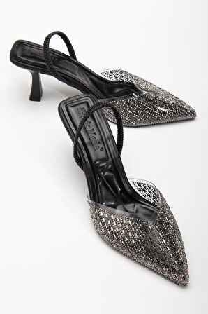 Suins Marlova Kadın Taş İşlemeli Topuklu Lastikli Abiye Ayakkabı