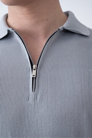 Triko Polo Yakalı T-Shirt - Premium Ribana Detaylı