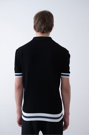 Triko Polo Yakalı T-Shirt - Premium Ribana Detaylı