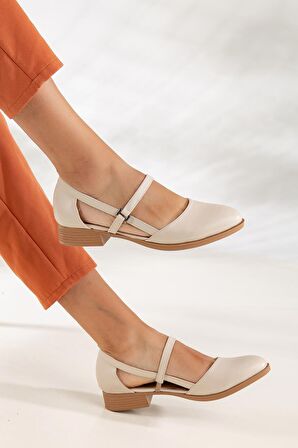 MARY KISA TOPUK  AYAKKABI Bej