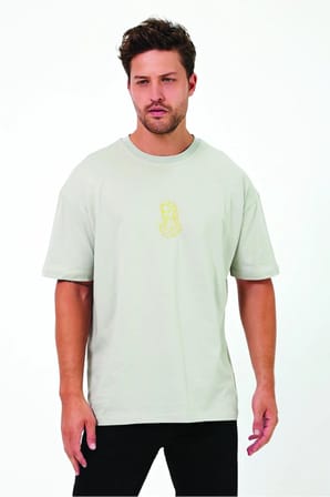 Lenithra Mary Sırt Baskılı Unisex Oversize T-shirt Gri / 2XL